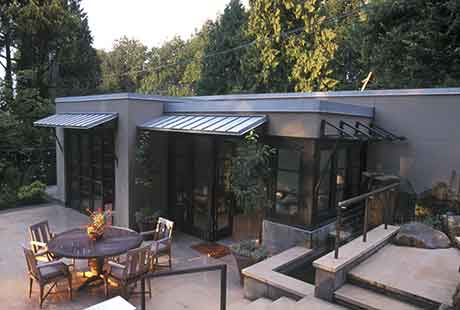 exterior of poolhouse